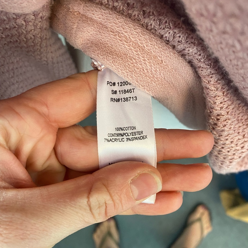 Doe & Rae Pink Button Hoodie - Picture 4 of 6